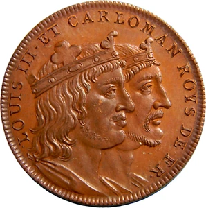 Francia 1830-48 Restrike Reyes Franceses Medalla # 27 Luis III Carlomán (03563) - Imagen 1 de 2