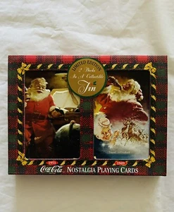 1997 Nostalgia Coca-Cola Santa 1951 & 1949-2 Sealed Decks Playing Cards In Tin - Picture 1 of 17
