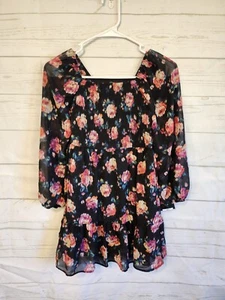 Art Class Girls Size Medium (8) Dress Long Sheer Sleeves Floral Church Party New - Picture 1 of 11