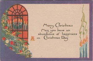 Frohe Weihnachten Mögest du eine Fülle von Freude haben aufgeteilte Rückseite Vintage Postkarte - Bild 1 von 3