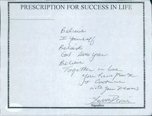 Página de nota escrita a mano firmada por Loretta Devine de 6,5 x 8,5 autenticada por JSA - Imagen 1 de 3