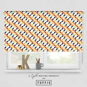 45- Retro Bauhaus 1 bedrucktes Rollo - Verdunkelung KOSTENLOSE UK-Lieferung - Bild 1 von 4