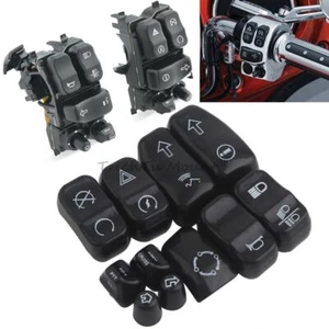 11Pcs Hand Control Switches Button Cover Cap For Harley Touring FLHTC FLHX 14-22 - Picture 1 of 19