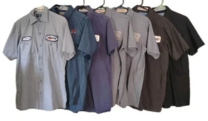 Lot Of 7, Medium, Short Sleeve Uniform Work Shirts Button Up Assorted Colors - Picture 1 of 15