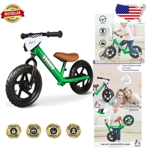 12-Inch Toddler Balance Bike with Customizable Plate & Stickers - Ages 1.5-5 - Picture 1 of 8