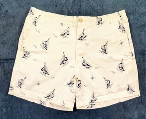 Pantalones Cortos Polo Ralph Lauren Para Hombre Talla M Blanco Veleros Estampado Completo Cintura Elástica - Imagen 1 de 6