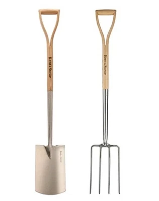 Kent & Stowe Stainless Steel Digging Spade And Fork set - Image 1 of 3