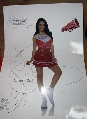 Fantasia esportiva de Halloween Red Cheer feminina adulta líder de torcida tamanho pequeno - Imagem 1 de 2