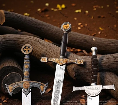 Espada Caballero Templario Medieval, Excalibur Rey Arturo, Clan Highlander Histórico Foto 1 de 4