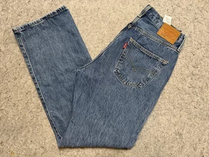 Jeans Levi's 501 anni '90 donna 28x30 blu premium 100% cotone bottoni dritti mosca - Foto 1 di 16