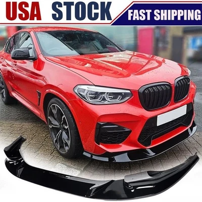 Kit de carrocería alerón labial parachoques delantero negro brillante para BMW X3 M F97 X4 M F98 2019-24 Foto 1 de 4