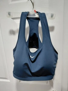 Nike Dri-Fit Navy Classic Medium Support Swoosh Sports Bra Training 3XL NEW - Picture 1 of 3