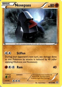 Pokémon Nosepass XY Primal Clash 78/160 Common Light Play LP Card Scan 2015 - Picture 1 of 2