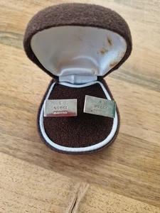 Gucci Cuff Links Believed To Be Silver Cant See Silver Marks - Picture 1 of 3