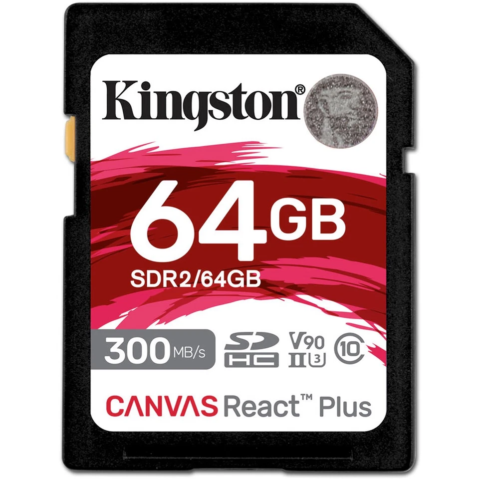 Kingston Technology Canvas React Plus 64GB SDXC UHS-II Memory Card #SDR2/64GB