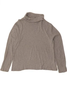 TOMMY HILFIGER Womens Roll Neck Top Long Sleeve UK 18 XL Grey Cotton CT71 - Picture 1 of 3