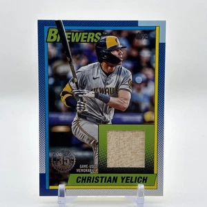 2025 Topps Series 1 1990 Topps Baseball Relics #T90R-CY - Christian Yelich - Picture 1 of 2