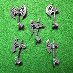Warhammer Dwarf Fyreslayers Vulkite Weapon Axe Left 5x Bits Games Workshop 🟢 - Picture 1 of 6