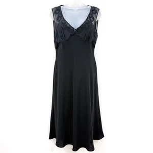 Vintage Y2K Jones NY Kleid Damen 12 schwarz Babydoll Whimsigoth Fee Grunge Perlen - Bild 1 von 11