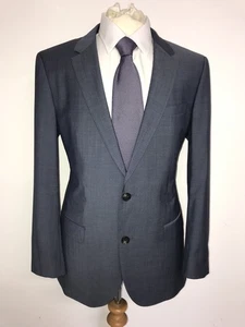 HUGO BOSS - Mens Slim Fit BLUE GREY WOOL SUIT - 40 Reg - W34 L30 - NICE SUIT - Picture 1 of 16