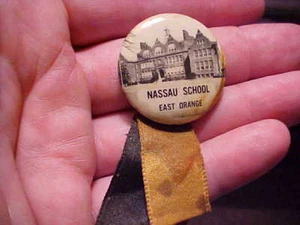 Vintage 1900's Nassau School East Orange Button/Ribbon - Picture 1 of 3