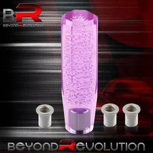 150mm 6" Shift Knob Purple Crystal Octagon Bubble Automatic Manual Transmission - Picture 1 of 3