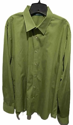 Perry Ellis Mens Olive Green Cotton Casual Button Down Long Sleeve Shirt 2XL - Image 1 of 4