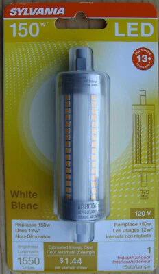 Sylvania 74677 R7S 150W ULTRA LED LIGHT Bulb 1550 Lumens DOUBLE ENDED 3000 K - Image 1 of 4