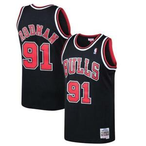 Men Chicago Bulls Dennis Rodman Mitchell Ness Black 1997-98 HWC Swingman Jersey