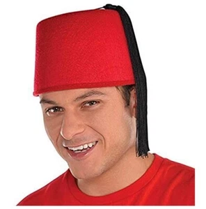 Red Fez Hat - Black Tassel - Dr Who - Aladdin - Costume Accessory - One Size - Picture 1 of 1