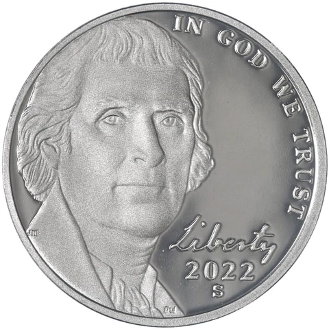 2022 S Jefferson Nickel Gem Deep Cameo Proof Coin Cover