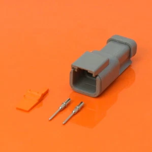 Deutsch DTM Series 2 Way Socket Connector Kit DTM04-2P-E003 + Pins & Wedglock - Picture 1 of 5