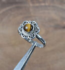 925 Solid Sterling Silver Tiger Eye Ring -9 Us C018