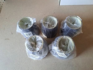 LOT OF 5 NEW BLACK FABRIC CLIP ON LAMPSHADES - Picture 1 of 6