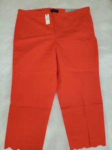 Talbots Women`s Pants Size 16P Chatham Side Zip Crop Scallop Workwear New O-12 - Picture 1 of 6