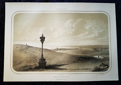 Gravure ancienne Landes de Meucon Bretagne Lithographie Originale DRAKE - Photo 1/3