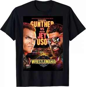 WWE Gunther vs Jey Uso Shirt Wrestlemania 41 Las Vegas T-Shirt Gift Tee - Picture 1 of 5