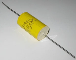 Arcotronics 0.33uF Capacitor - 450 VAC - Axial Leads – 18mm Diameter – MKP C.4C - Picture 1 of 5