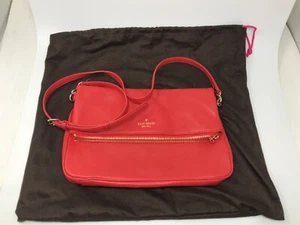 $278 NWT Kate Spade New York Cobble Hill Pebble Red Leather 13x8 Purse READ - Picture 1 of 7