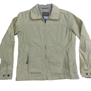 Columbia Womens Jacket Long Sleeve Full Zip Yellow Cotton Casual Size Small EUC