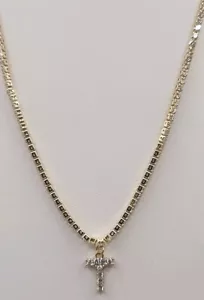 Freekiss Initial Choker 18K Gold gefüllt CZ Kette Buchstabe T Anhänger Halskette - Bild 1 von 5