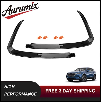 Conjunto de acabamento de para-choque preto compatível com 2016-2022 Mazda CX-9 dianteiro motorista e passageiro lateral - Imagem 1 de 4