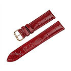 Leather Red Crocodile Watch Band Strap Rose Gold Buckle Clasp 18 20 22mm