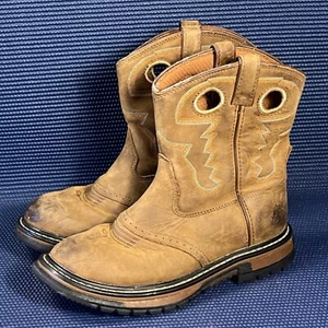 Rocky Kids’ Old Town Pull On 7” Tan Western Style Boots Size 2.5 - Picture 1 of 8