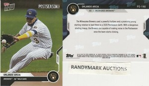 Orlando Arcia BREWERS 2020 TOPPS NOW POSTSEASON NL WILD CARD PS-146 SP 86