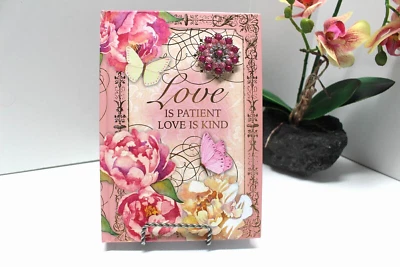 Pooch & Sweetheart Brooch Writing Journal NEW "Love is Patient Love is Kind" NEW - Image 1 of 4