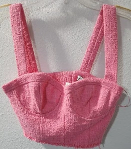 NWT Zara Women's Pink Cupped Crop Mini Top (Small) - Picture 1 of 8