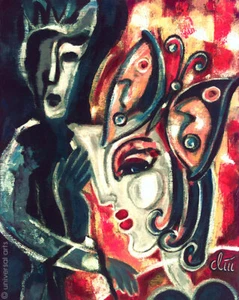 JACQUELINE DITT - Mind Reset 1997 retrato mujer mariposa - Imagen 1 de 3