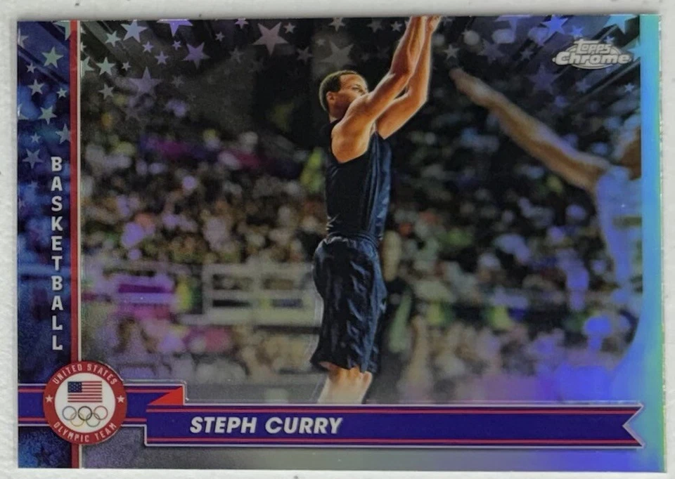 2024 Stephen Curry Topps Chrome U.S. Olympic USA Team Refractor - Image 1 of 1