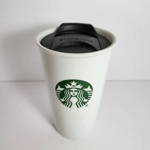 Taza Starbucks Sirena Café Vaso de Viaje con Tapa 10 OZ Cerámica Blanco y Verde - Imagen 1 de 6